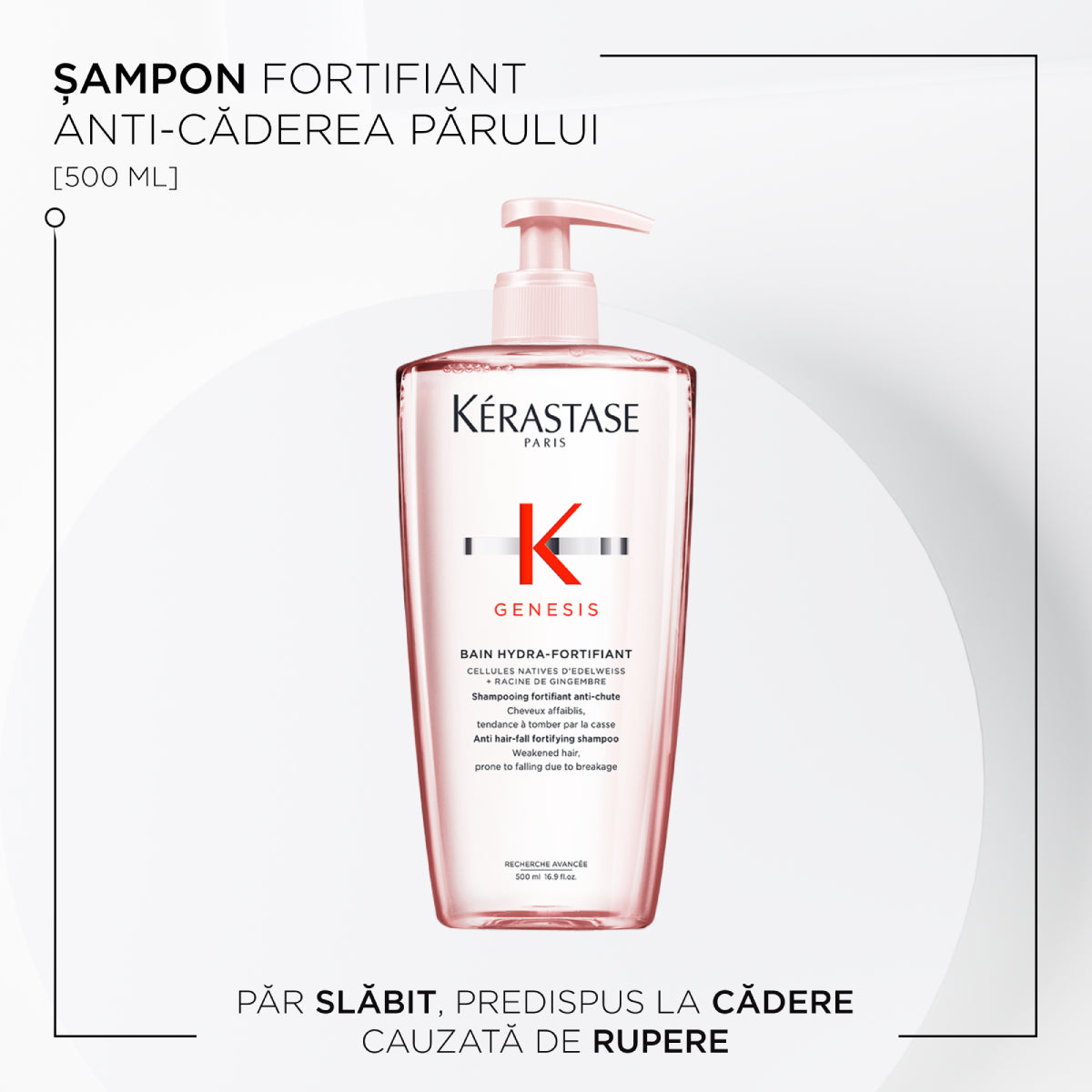 Kerastase Genesis Bain Hydra-Fortifiant Sampon Pentru Par Gras Subtiat Reincarcabil 500ml - Beauty Lounge