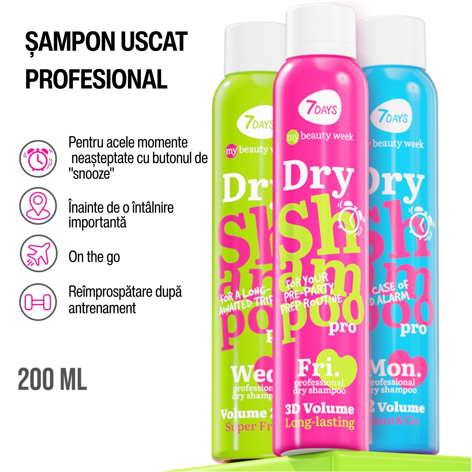 7Days Sampon Uscat Long-Lasting Formula 3D Volume 200ml