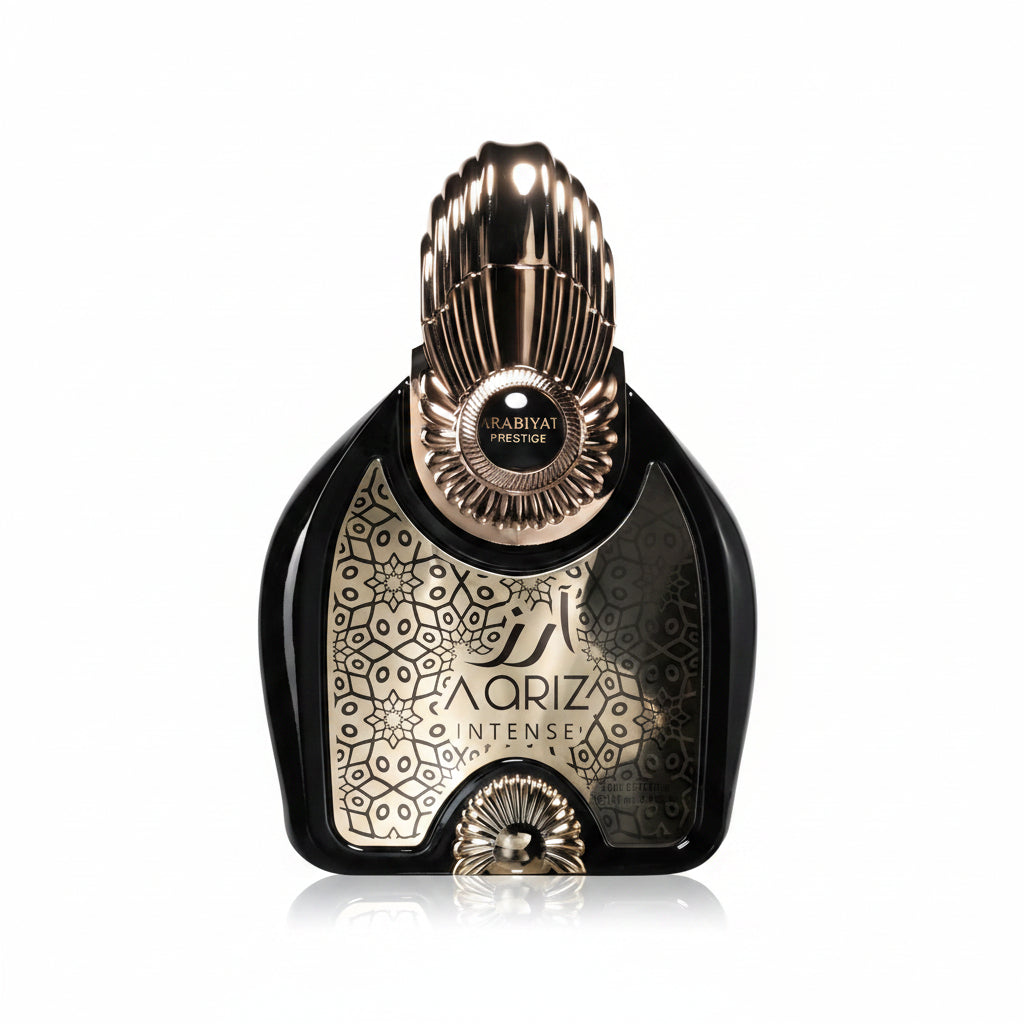 Arabiyat Prestige Aariz Intense 100ml – un parfum puternic si sofisticat, cu o compozitie moderna ce imbina prospetimea notelor citrice cu profunzimea acordurilor lemnoase si orientale