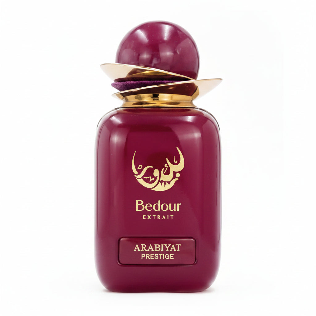 Arabiyat Prestige Bedour Extrait 100ml - un parfum feminin intens si rafinat, cu o compozitie bogata si catifelata, ce imbina accente florale opulente cu nuante dulci si orientale