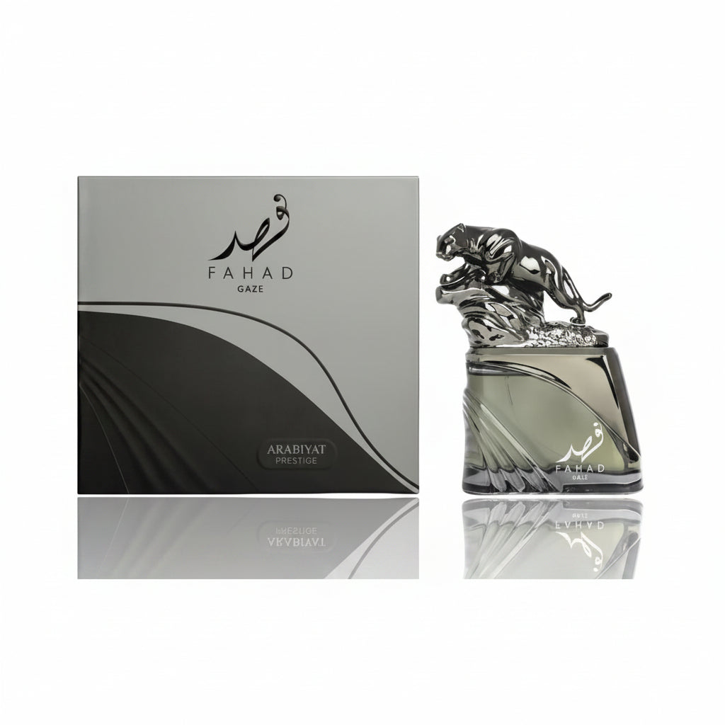 Arabiyat Prestige Fahad Gaze 100ml – un parfum elegant si enigmatic, cu o compozitie intensa ce imbina accente orientale cu nuante lemnoase si usor dulci
