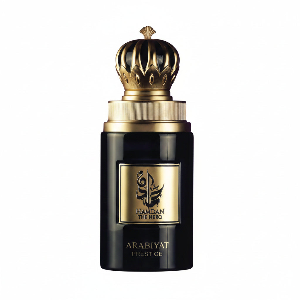 Arabiyat Prestige Hamdan The Hero 75ml – un parfum masculin energic și carismatic, construit în jurul unei combinații de citrice vibrante, condimente și acorduri lemnoase moderne
