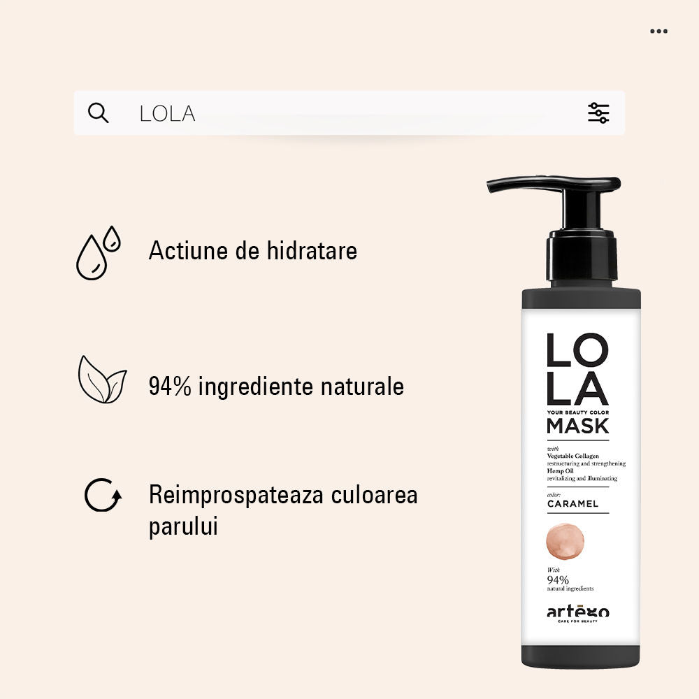 Artego Lola Mask Caramel 200ml - Masca Nuantatoare Pentru Reflexe Caramel