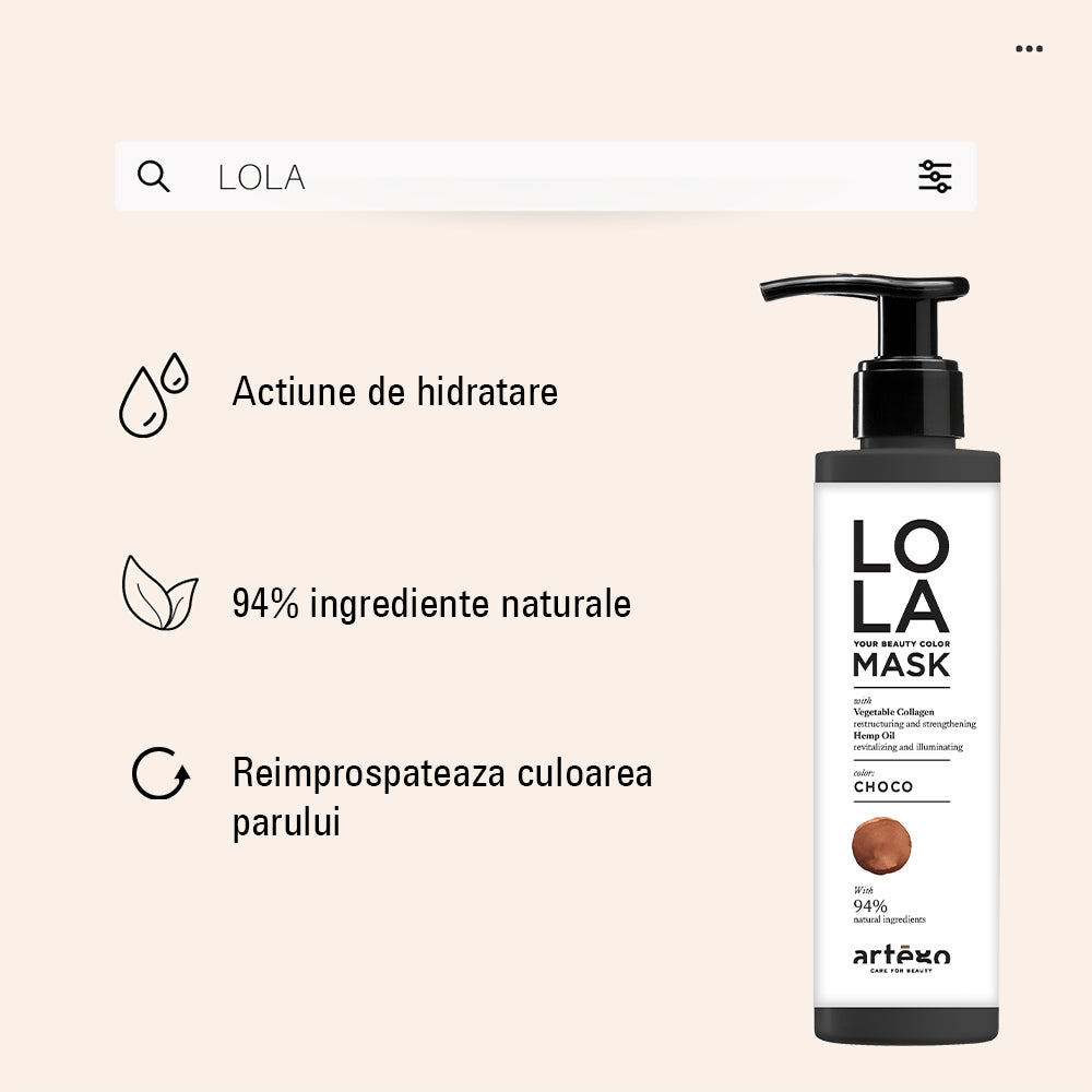 Artego Lola Mask Choco 200ml - Masca Nuantatoare