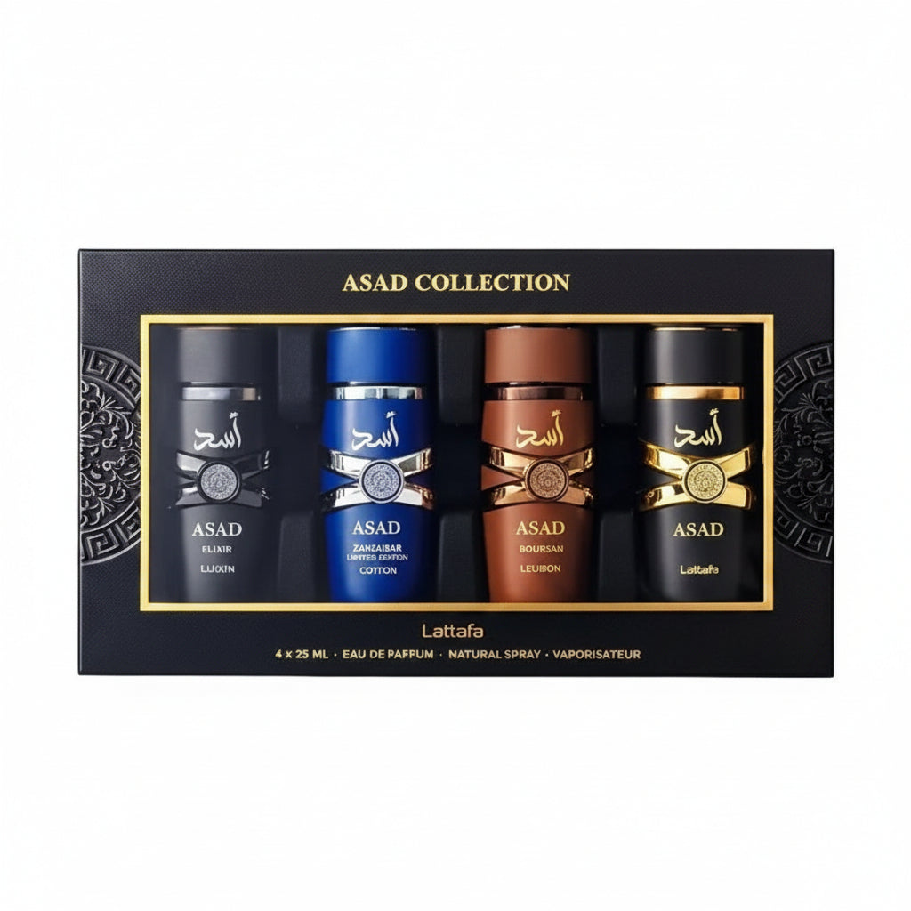 Lattafa Asad Gift Set Limited Edition este un set cadou oriental intens