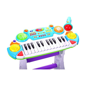 AS Instrument Muzical Pianina Electronica Malplay cu Scaun si Microfon 45 cm Inaltime Albastru