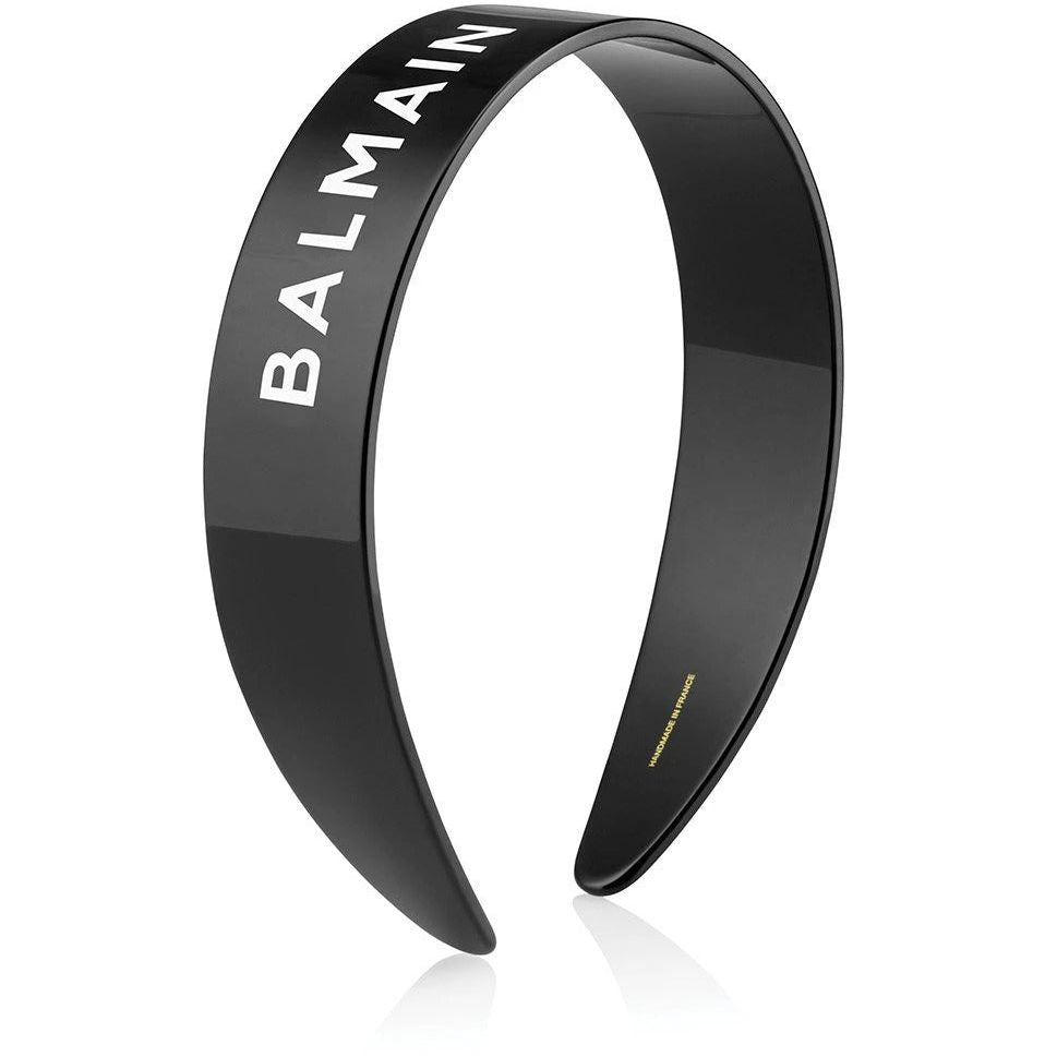 Balmain Limited Edition Headband Black White Large - Bentita Par Lux Logo Alb - Beauty Lounge