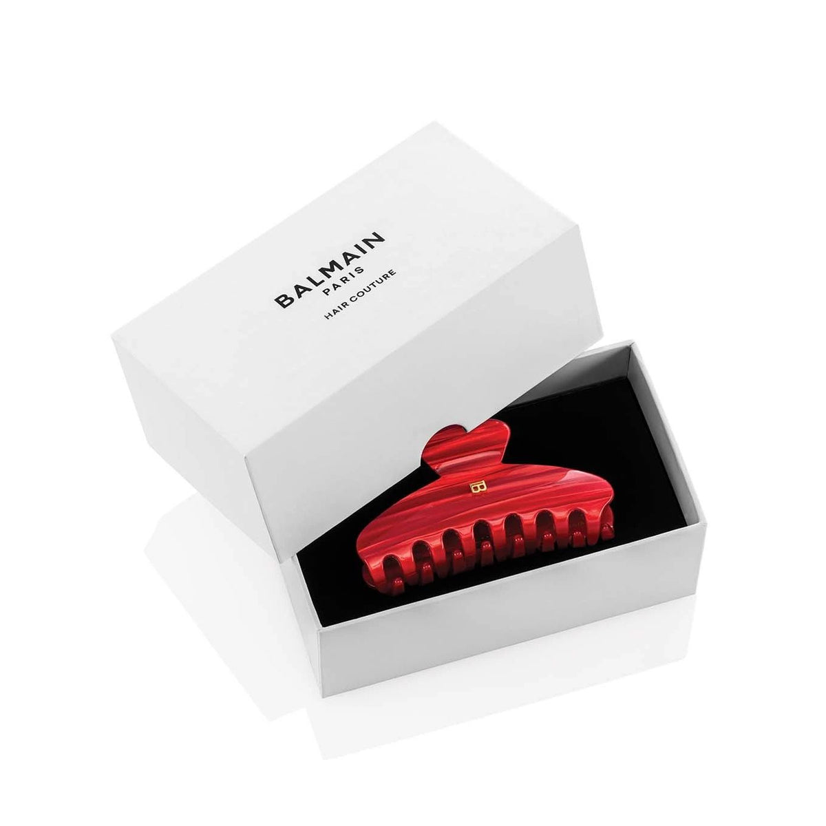 Balmain Limited Edition Pince a Cheveux Medium Red Pearl - Clama Par Placata cu Aur de 18K - Beauty Lounge