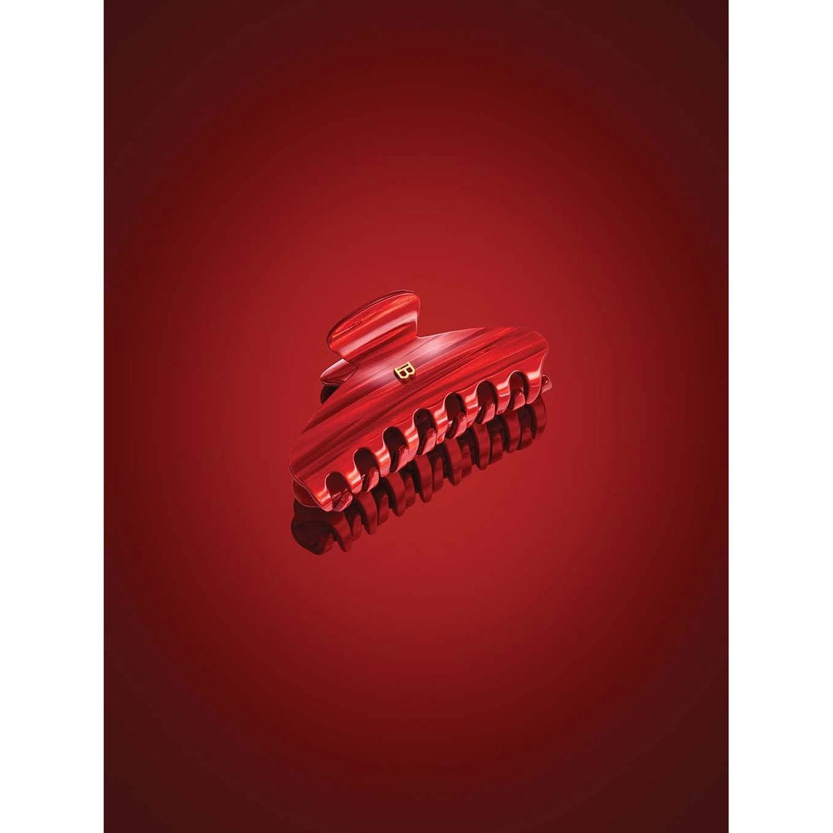 Balmain Limited Edition Pince a Cheveux Medium Red Pearl - Clama Par Placata cu Aur de 18K - Beauty Lounge