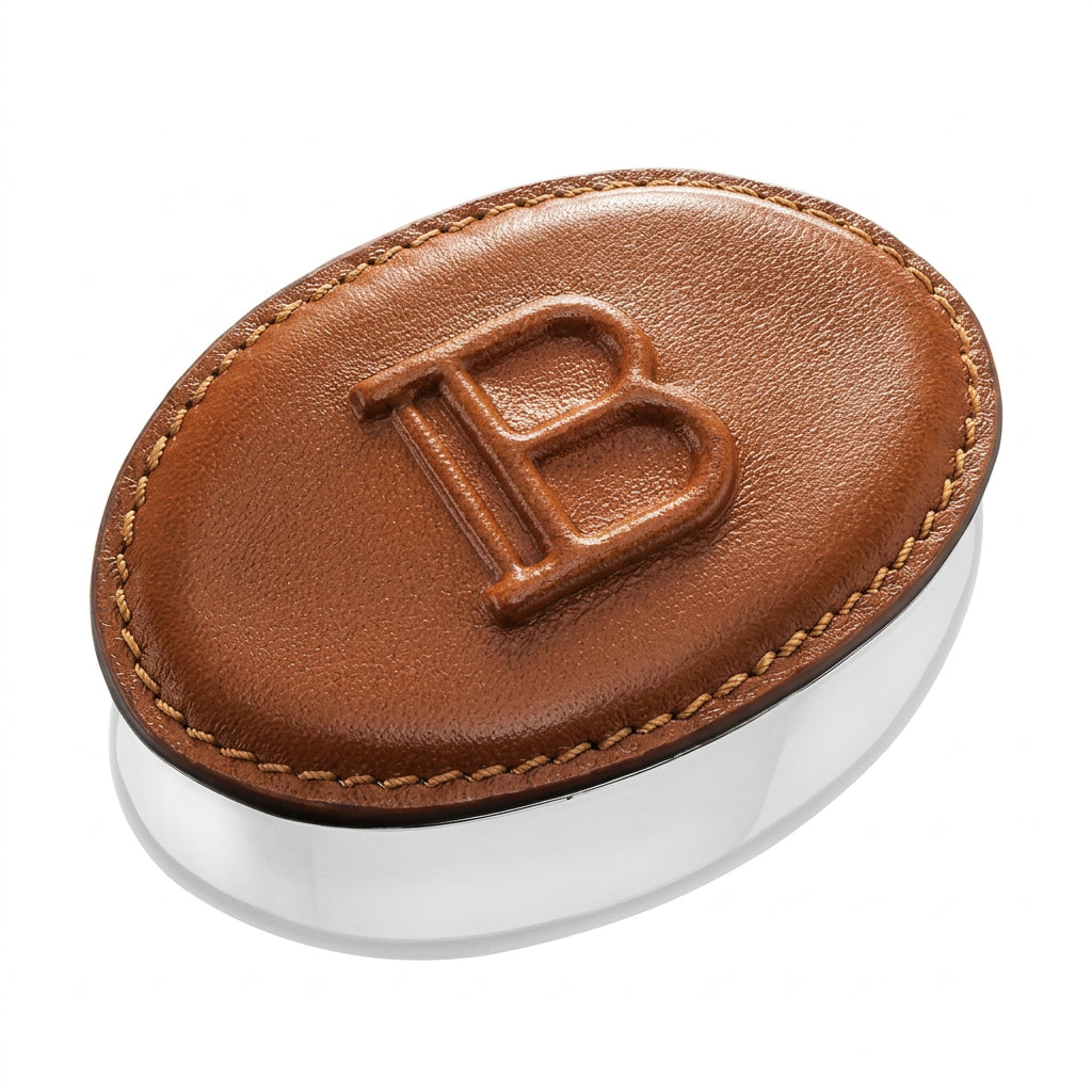 Balmain Lockf of Labyrinth Leather Barrette Brown - Clama de Par din Piele Editie Limitata