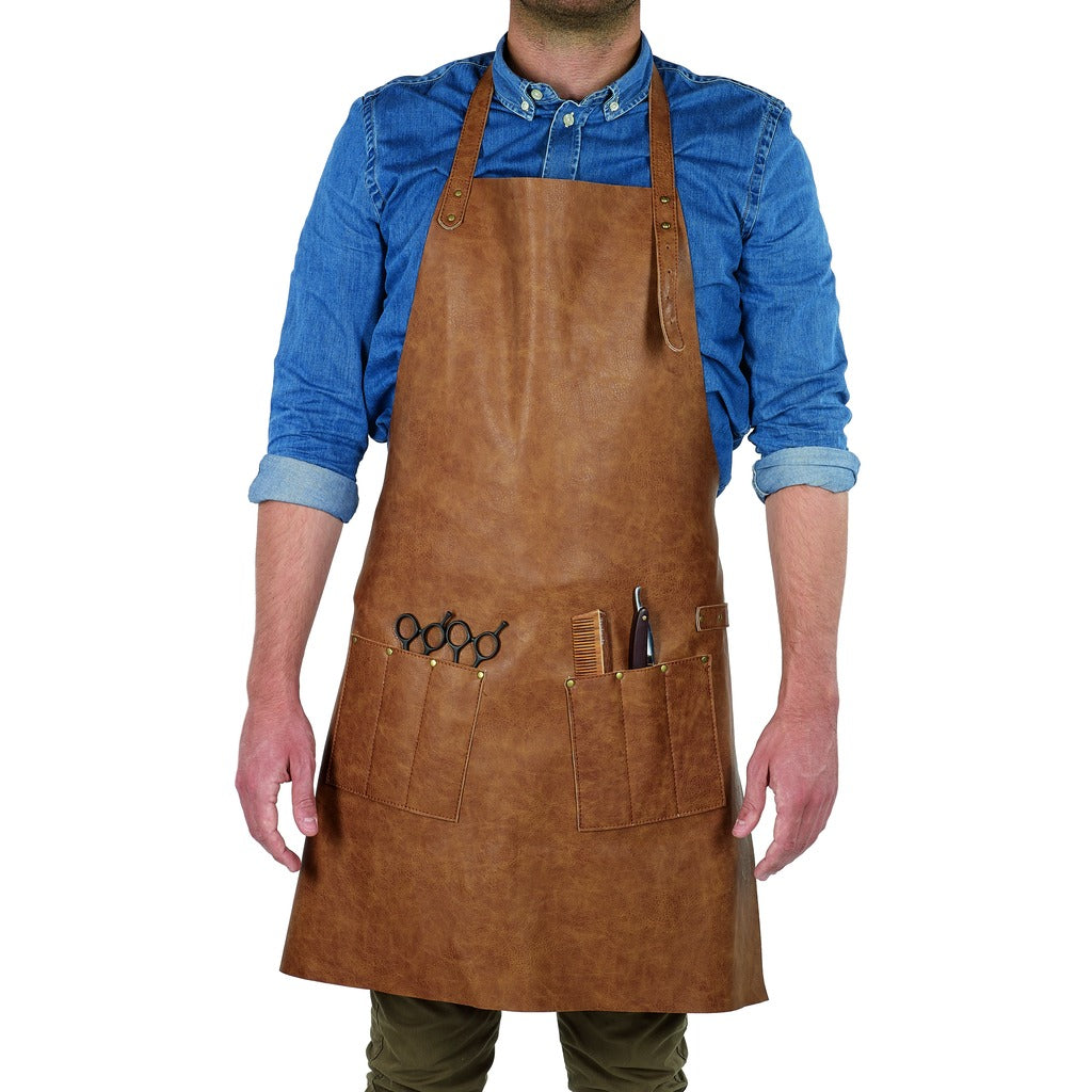 Barburys All Purpose Apron PU Leather Mascul - Sort Profesional din Piele Ecologica