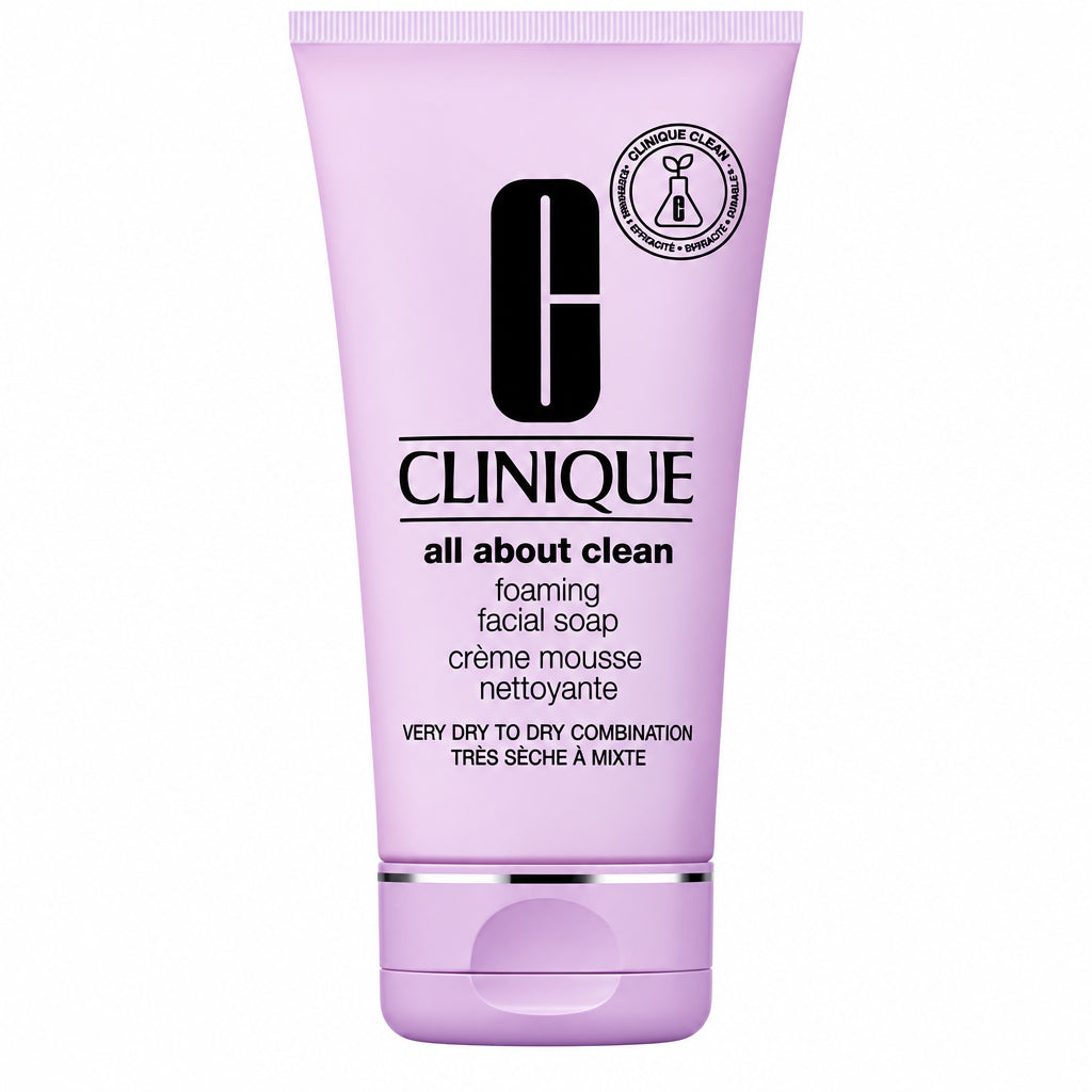 Clinique Foaming Facial Soap 150ml - Gel de Curatare Pentru Ten Uscat Cu Acid Hialuronic