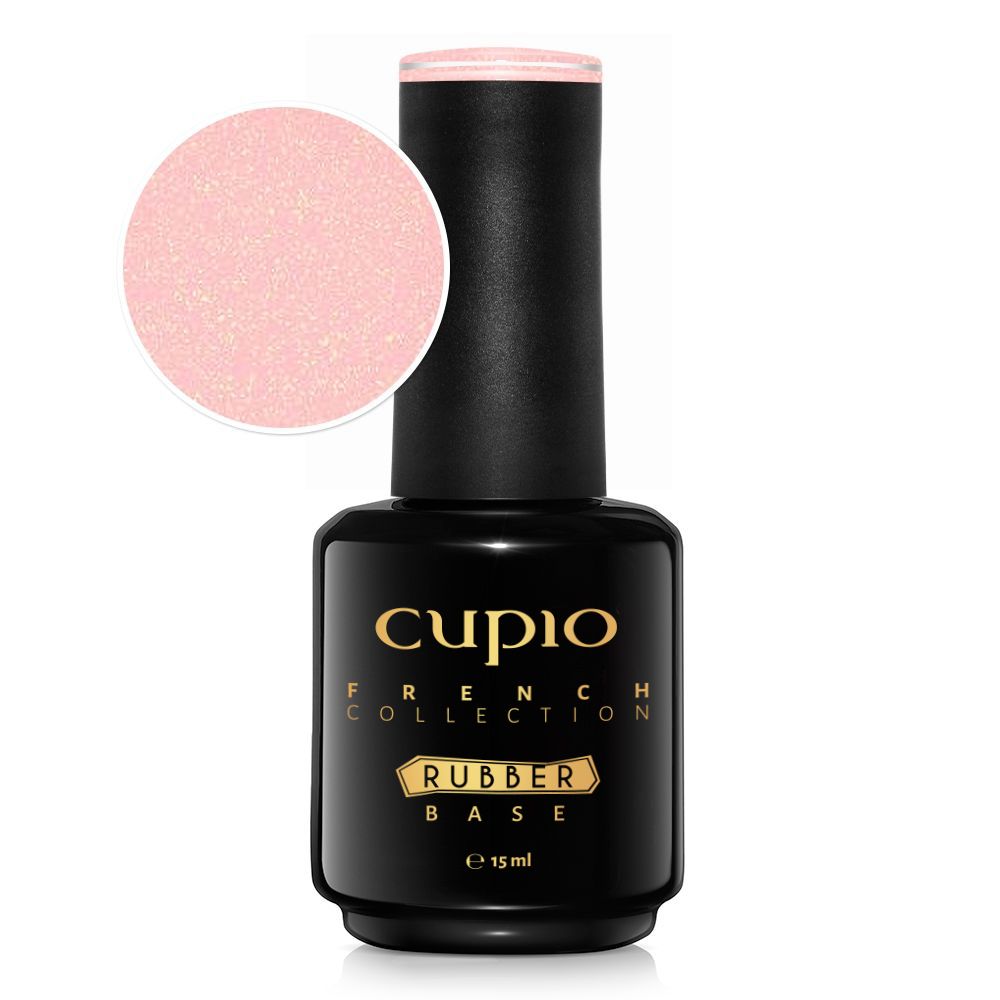 Rubber base French Collection Blush Shimmer Gold 15ml - Oja Semipermanenta