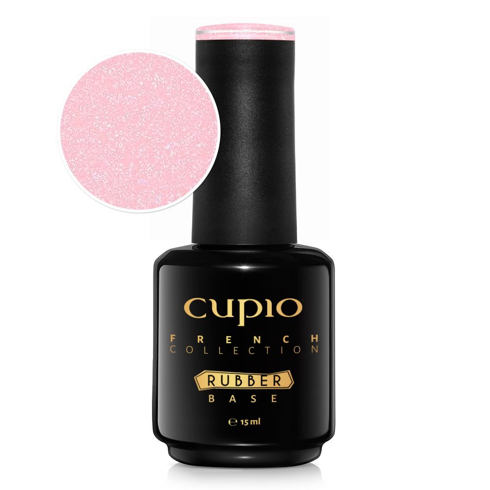 Cupio Rubber Base French Collection Blush Shimmer White 15ml - Oja Semipermanenta