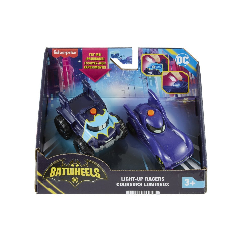 Fisher Price Batwheels Set 2 Masinute cu Lumini Redbird si Batwing Albastru