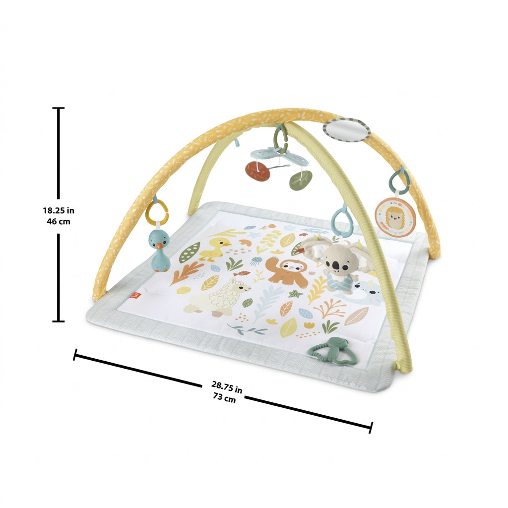 Fisher Price Simply Senses - Salteluta de Activitati Pentru Nou-Nascuti cu Jucarii Senzoriale