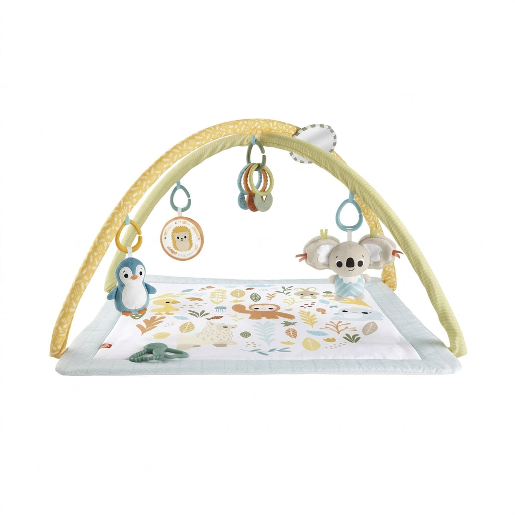 Fisher Price Simply Senses - Salteluta de Activitati Pentru Nou-Nascuti cu Jucarii Senzoriale