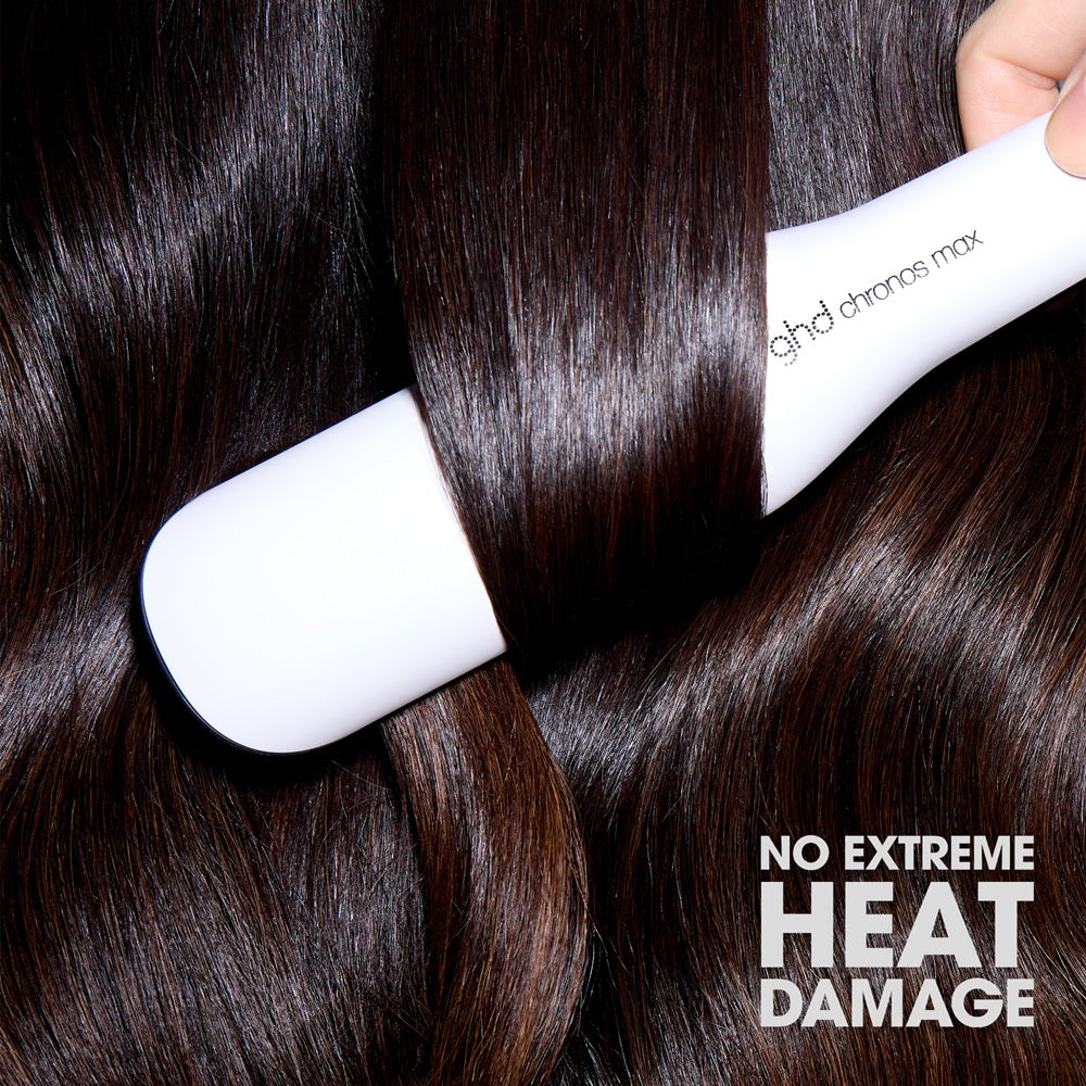 GHD Chronos Max White Straightener - Placa Lata HD Motion Responsive Pentru Par Gros