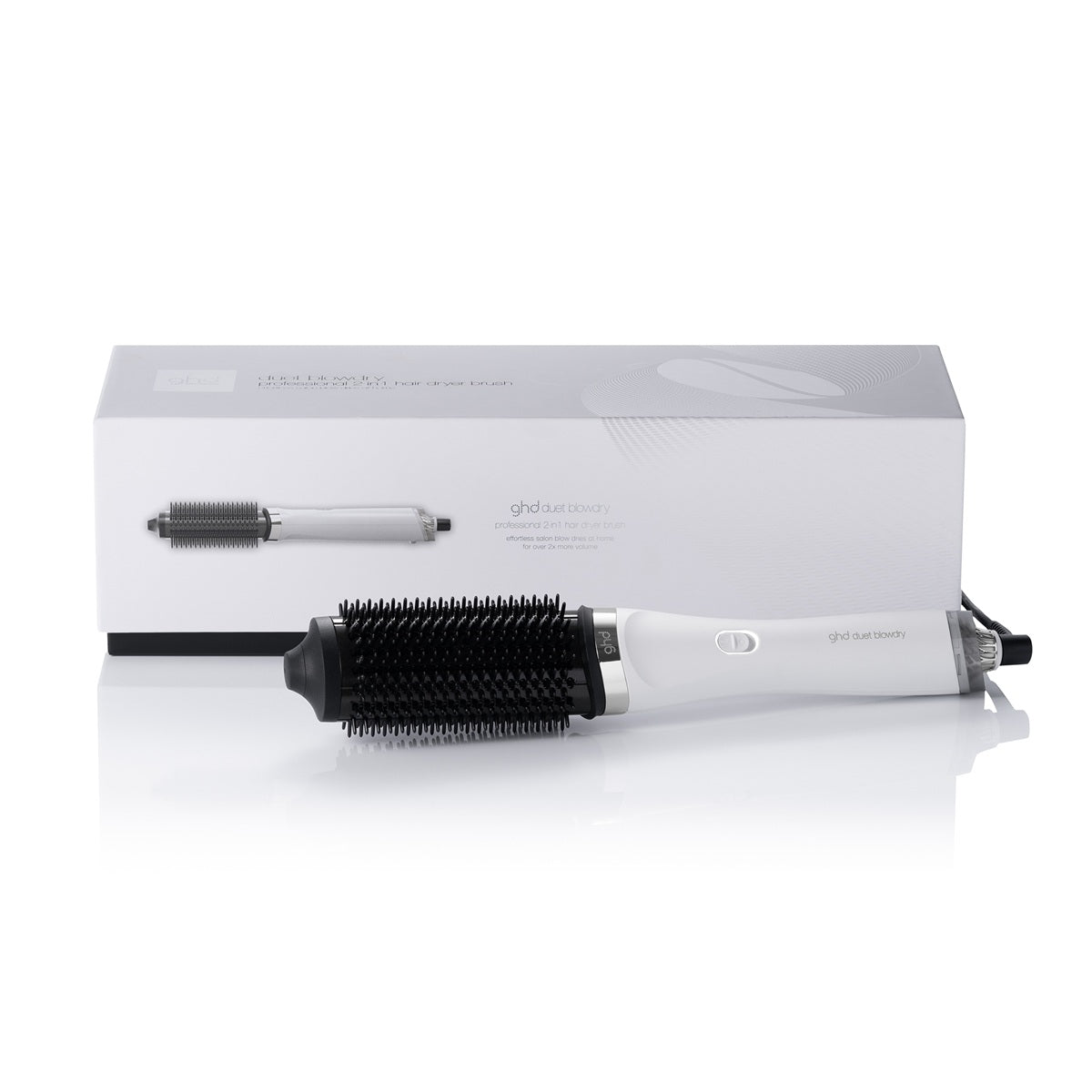 GHD Duet Blow Dry White - Perie Electrica Profesionala 2-in-1 Pentru Uscare si Coafare