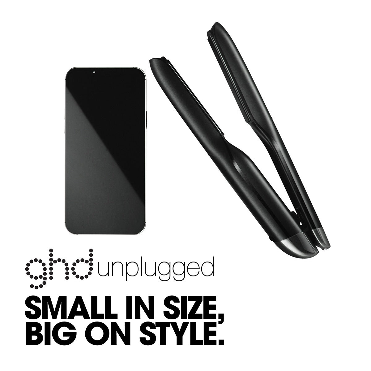 GHD Unplugged Black - Placa Profesionala Fara Fir cu Tehnologie Hybrid Co-Lithium
