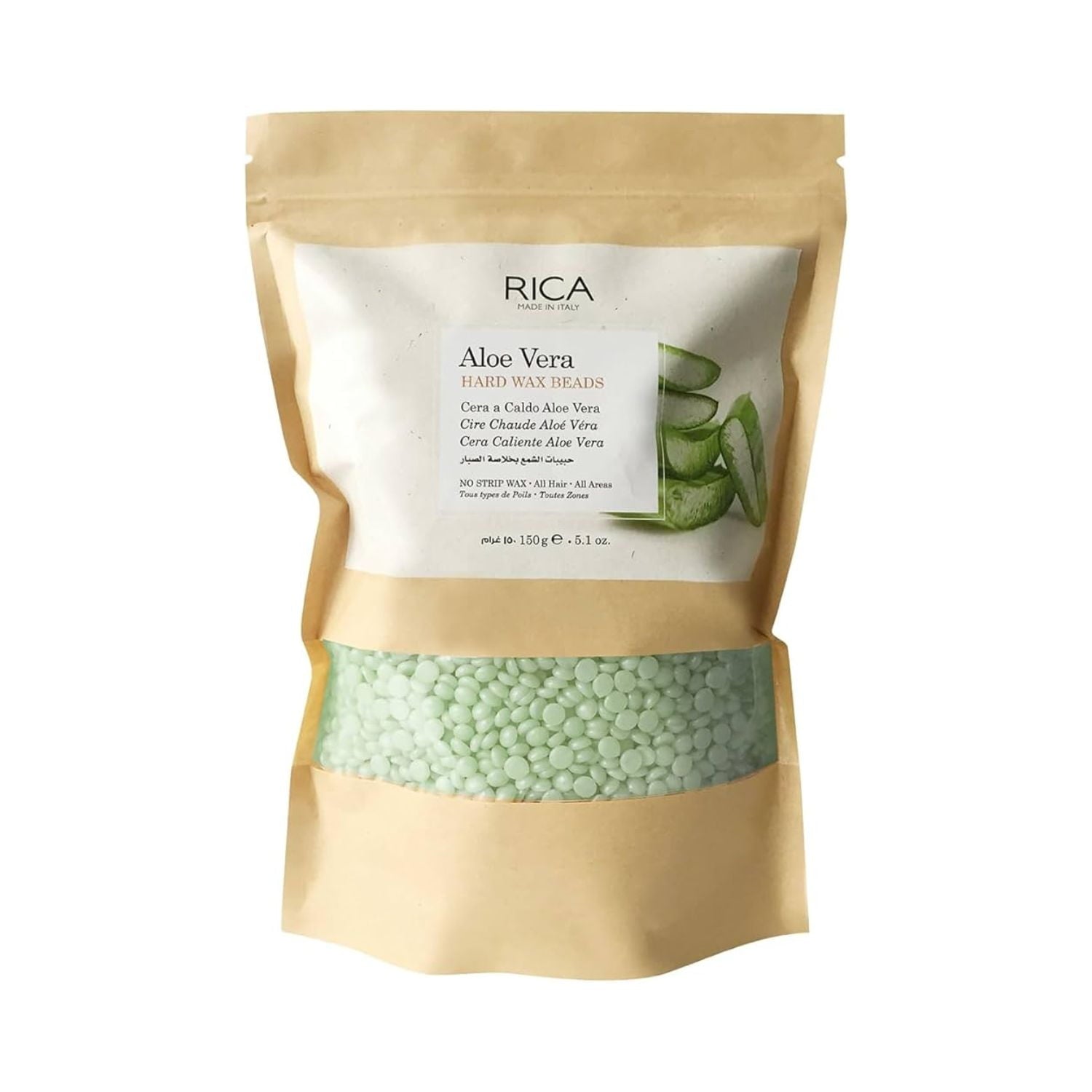 Rica Aloe Vera Hard Wax Beads 150g - Ceara Profesionala Pentru Epilare Delicata