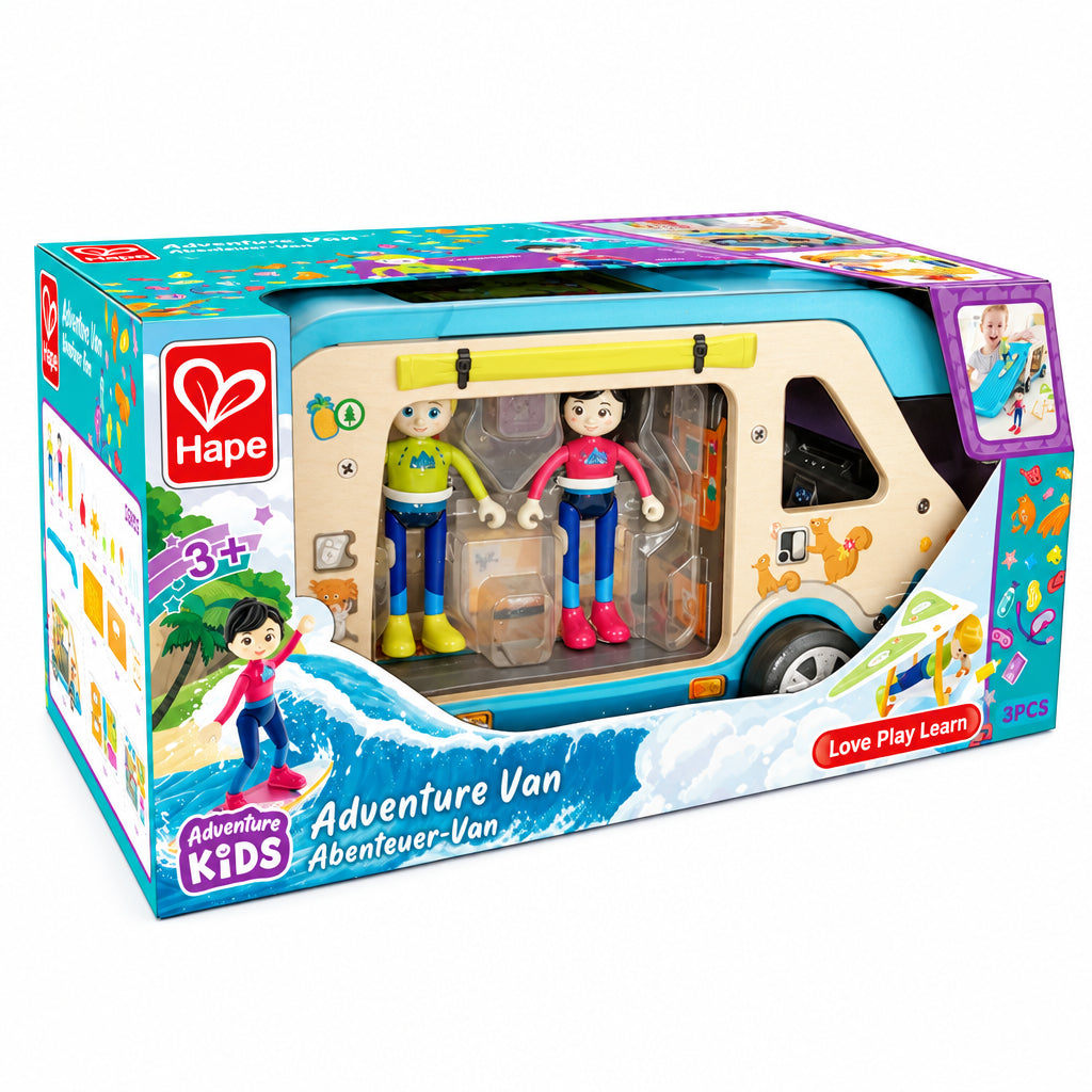 Hape Furgoneta de Aventura - Set de Joaca cu Papusi si Accesorii