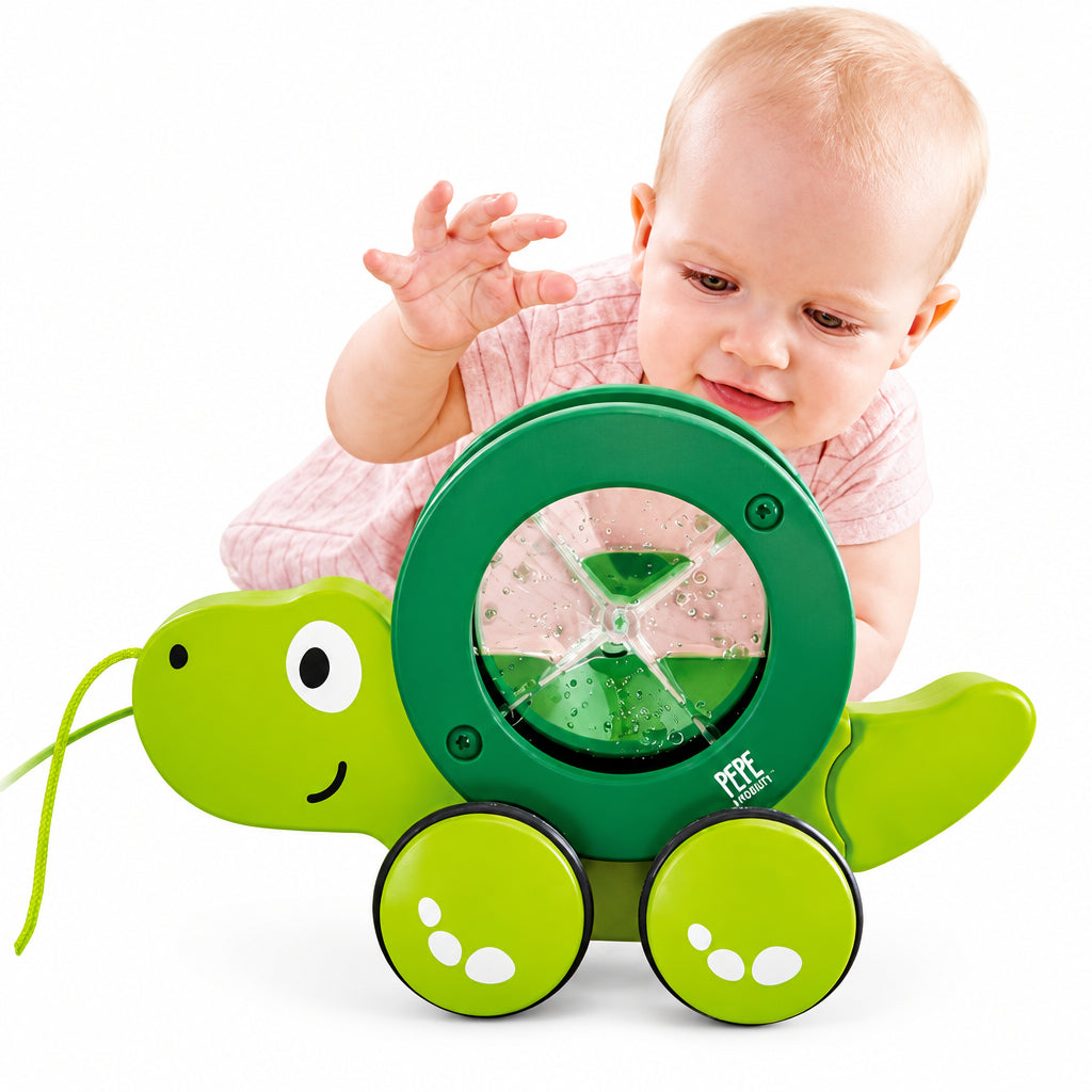 Hape Broscuta Tito Plimbareata - Jucarie de Tras Pentru Echilibru si Coordonare