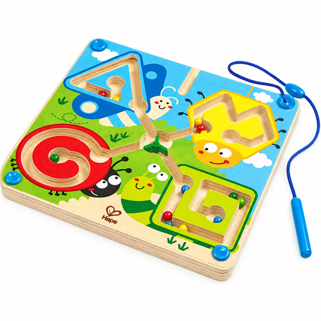 Hape Labirint Magnetic Insecte - Jucarie Educativa cu Baghete Magnetice