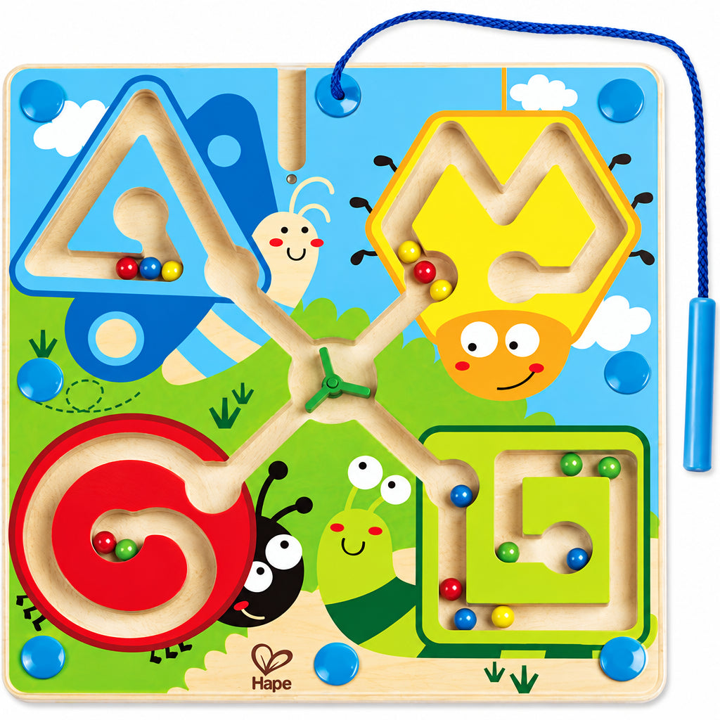 Hape Labirint Magnetic Insecte - Jucarie Educativa cu Baghete Magnetice