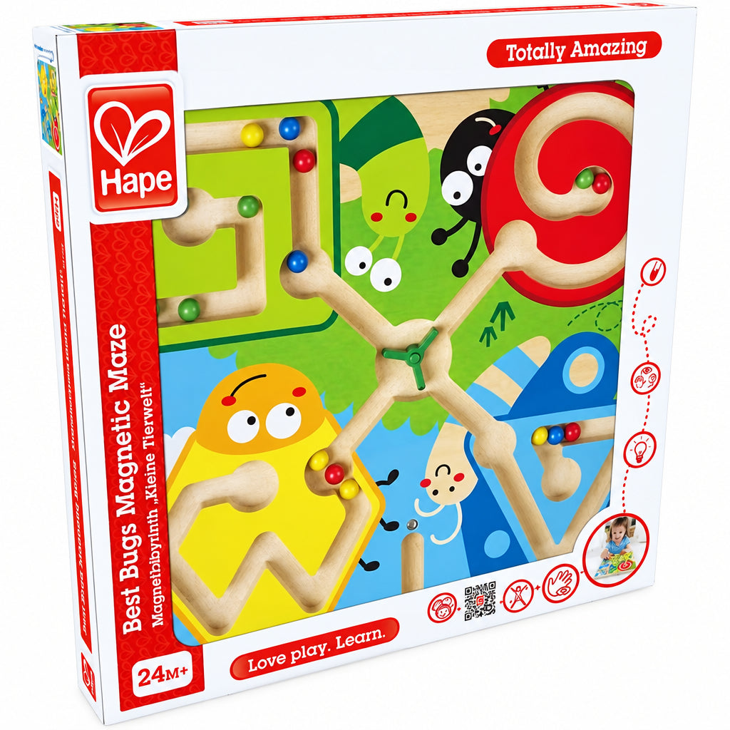 Hape Labirint Magnetic Insecte - Jucarie Educativa cu Baghete Magnetice