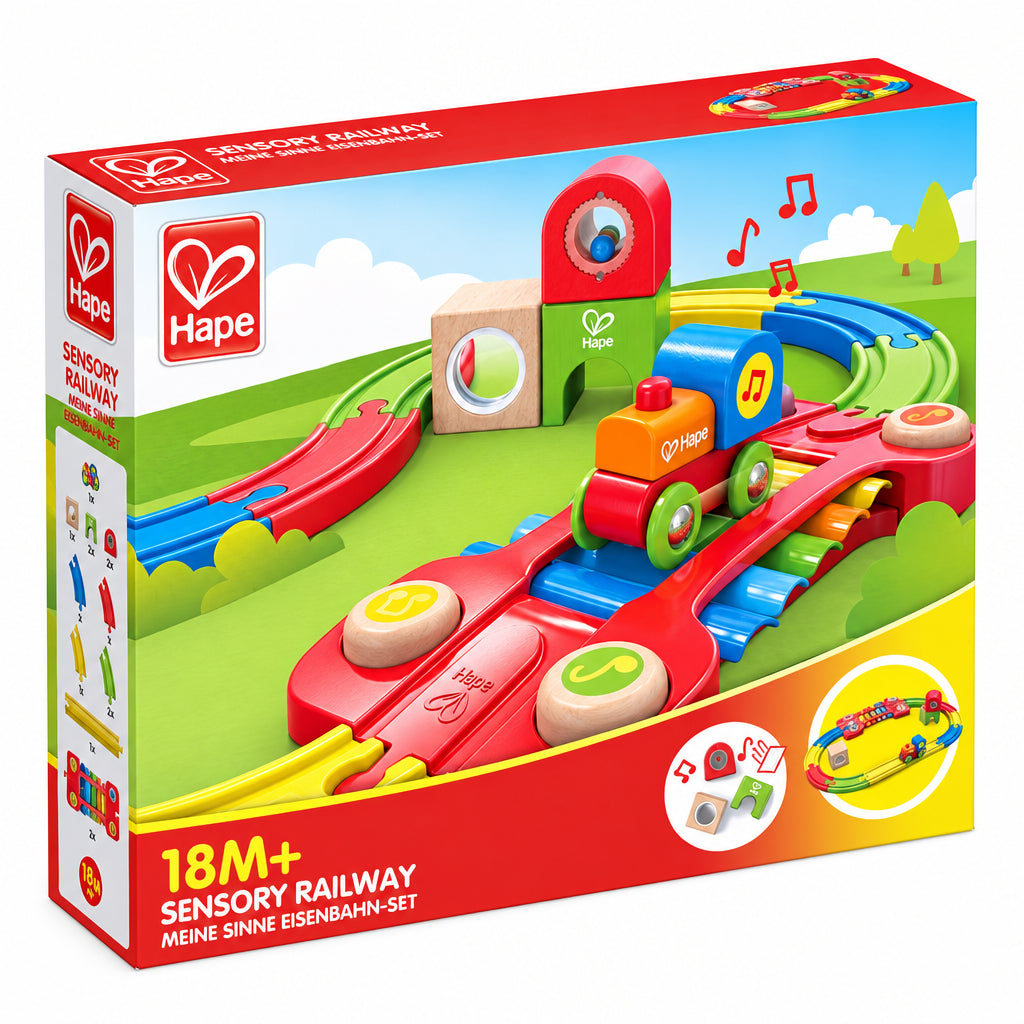 Hape Sina de Tren Senzoriala - Set Interactiv Pentru Copii