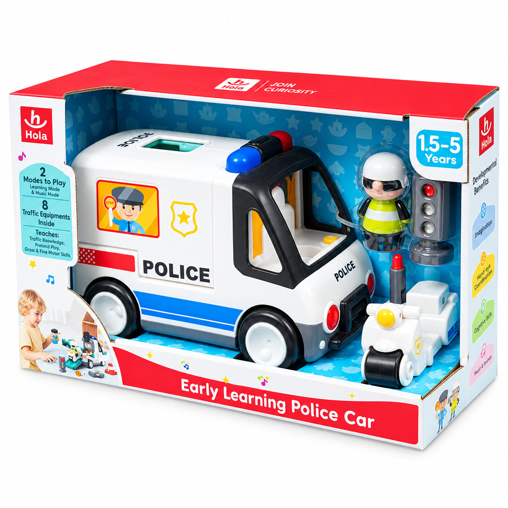 Hola Jucarie Educativa 2in1 - Masina de Politie