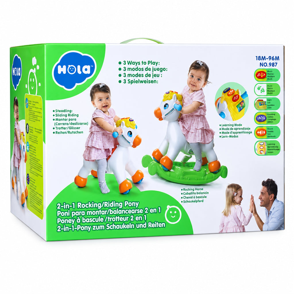 Hola Balansoar Ponei 2 in 1 - Jucarie cu Sunete si Lumini