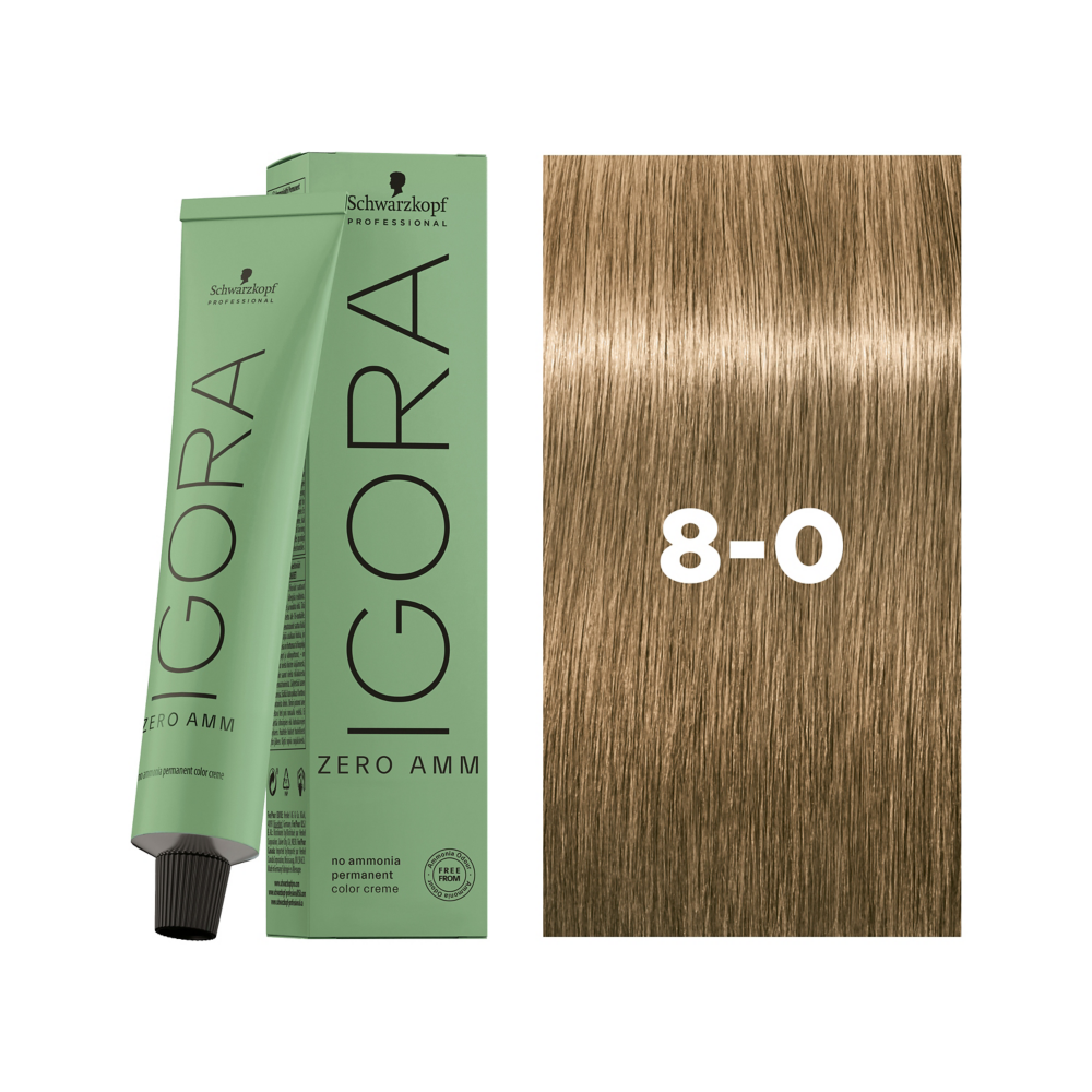 Schwarzkopf Professional Igora Zero AMM 8-0 60ml - Vopsea Permanenta Fara Amoniac