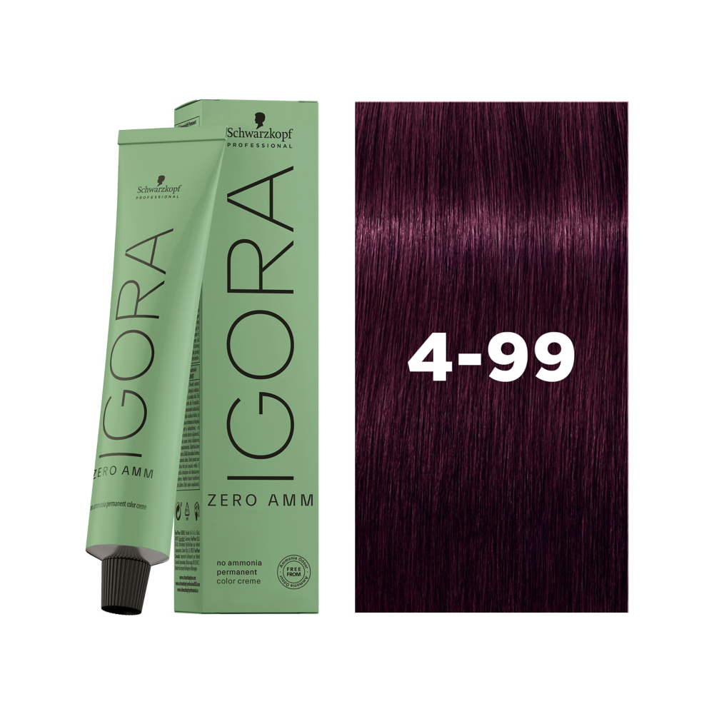 Schwarzkopf Professional Igora Zero AMM 4-99 60ml - Vopsea Permanenta Fara Amoniac