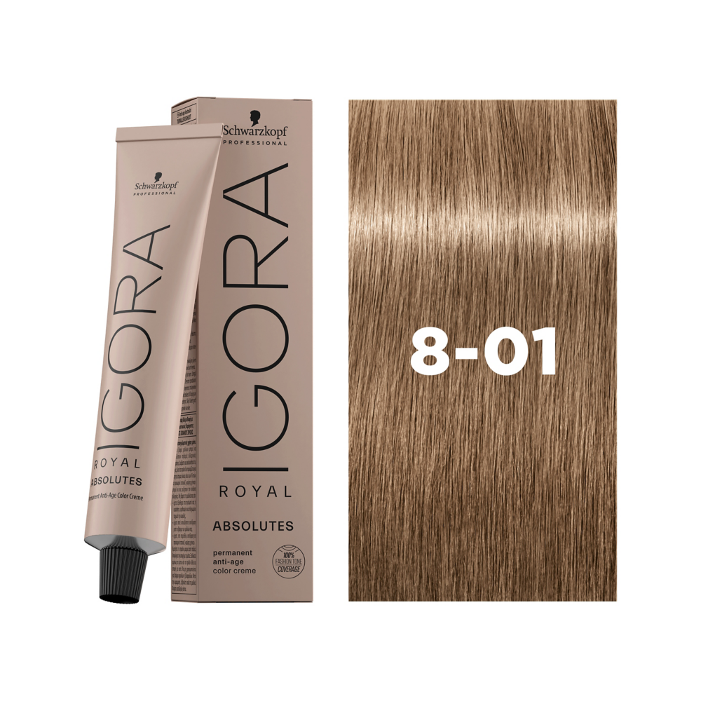 Schwarzkopf Professional Igora Royal Absolutes 8-01 60ml - Vopsea Permanenta