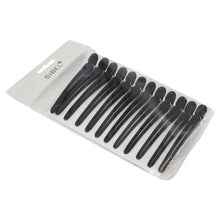 Încarcă imaginea în Galerie, Sibel Section Clips Plasti-Alu Black 12pcs - Cleme Profesionale Pentru Secţionarea Parului
