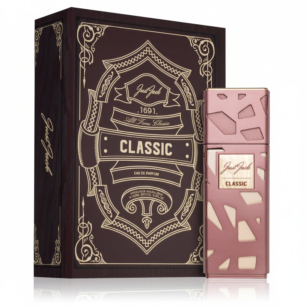 Just Jack Classic 100ml – un parfum elegant si echilibrat, cu o compozitie ambrata-condimentata ce combina fructe rosii, condimente fine si note lemnoase calde.