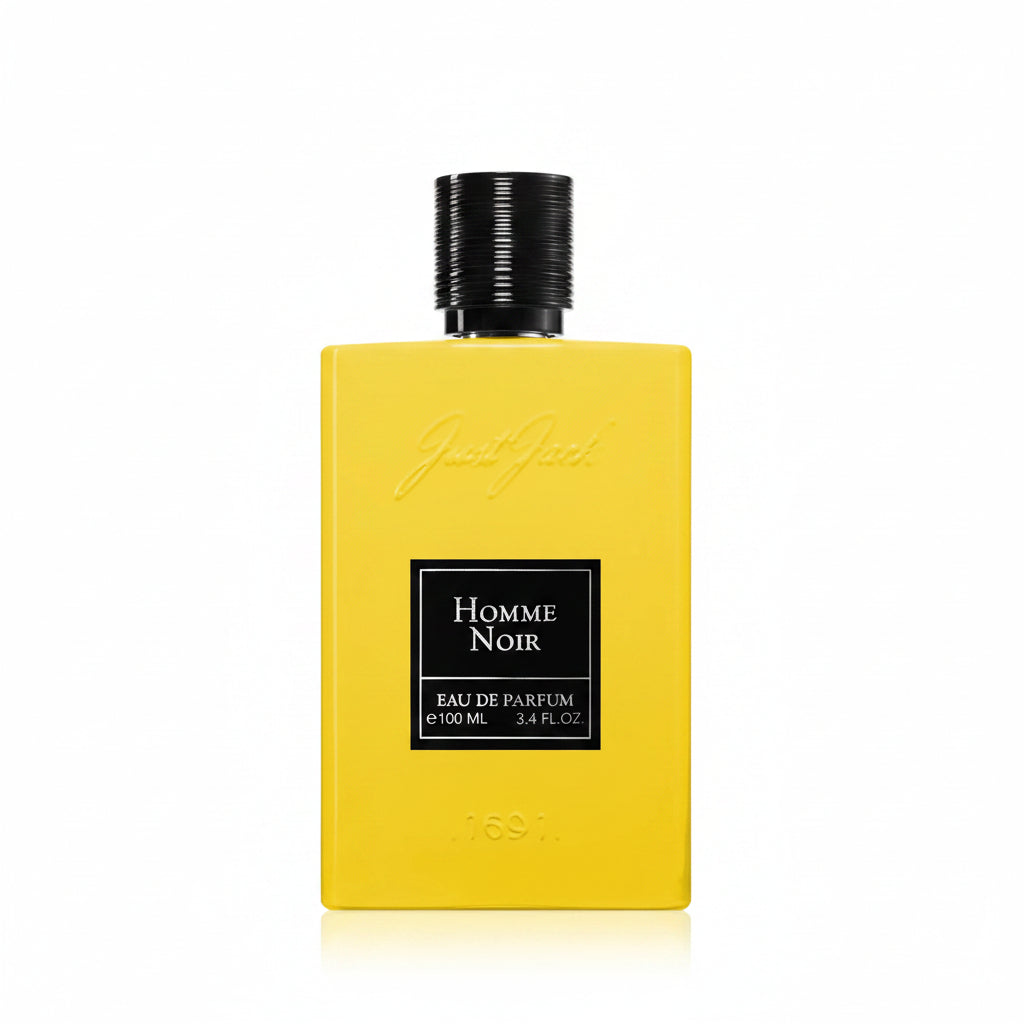 Just Jack Homme Noir 100ml – un parfum oriental-floral intens si misterios, construit in jurul unui contrast intre fructe dulci, flori albe elegante si o baza calda, ambrata si usor afumata.