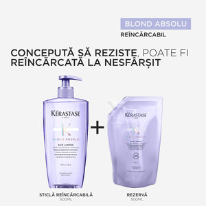 Set Kerastase Blond Absolu Bain Lumiere - Sampon Reincarcabil 500ml si Rezerva 500ml