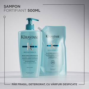Set Kerastase Resistance Bain Force Architecte - Sampon Reincarcabil 500ml si Rezerva 500ml
