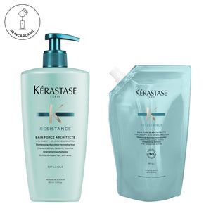 Set Kerastase Resistance Bain Force Architecte - Sampon Reincarcabil 500ml si Rezerva 500ml