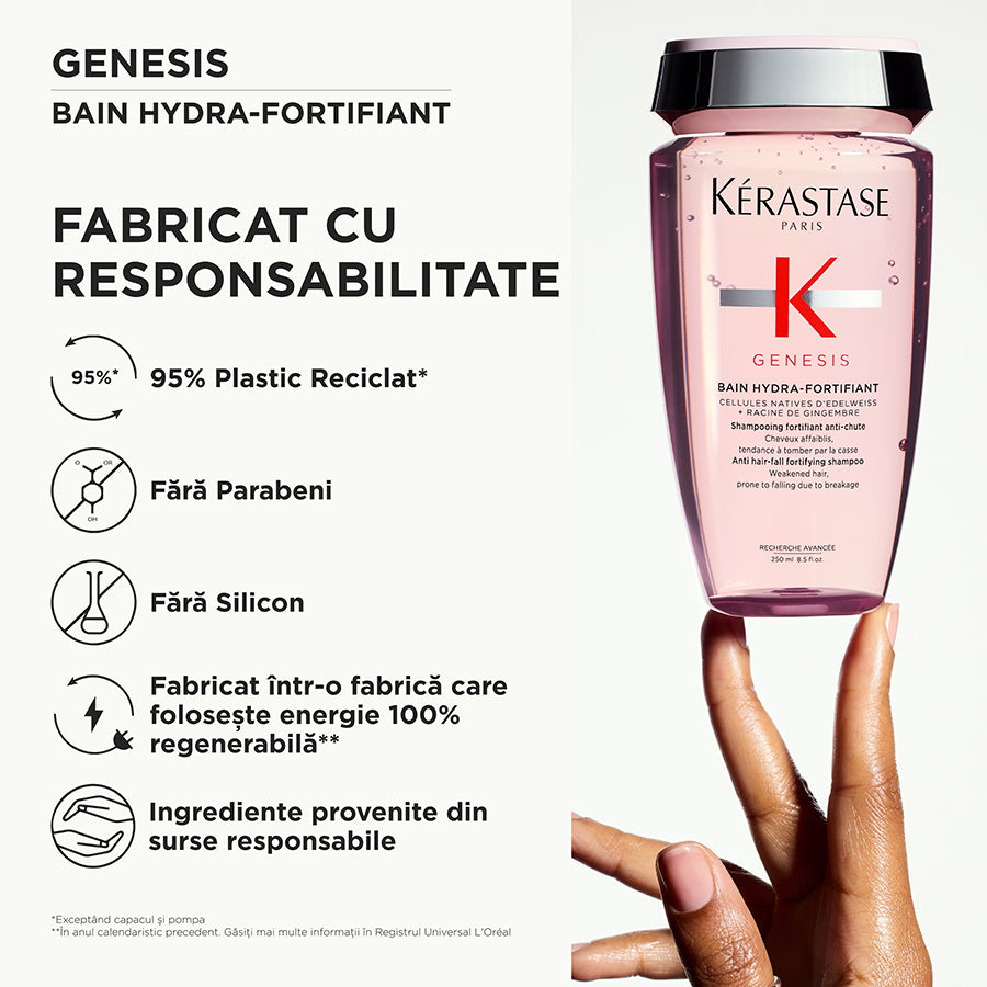 Kerastase Genesis Bain Hydra-Fortifiant 250ml - Sampon Pentru Par Gras Subtiat - Beauty Lounge