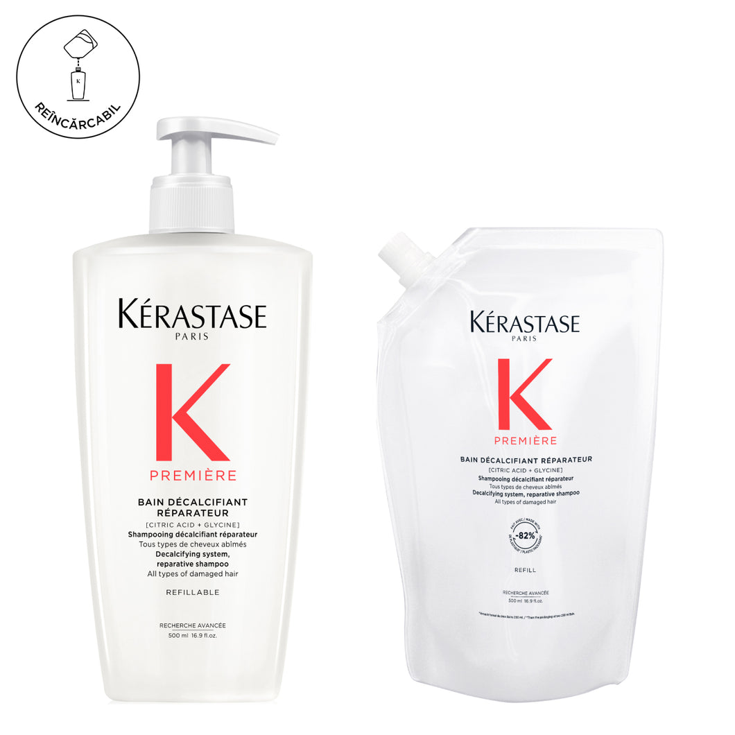Set Kerastase Premiere Bain Decalcifiant Reparateur - Sampon Reincarcabil 500ml si Rezerva 500ml
