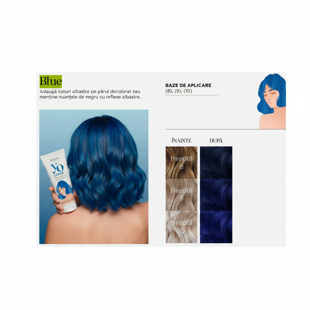 Kemon Yo Cond Blue 200ml - Balsam Nuantator Pentru Par Blond Deschis sau Decolorat