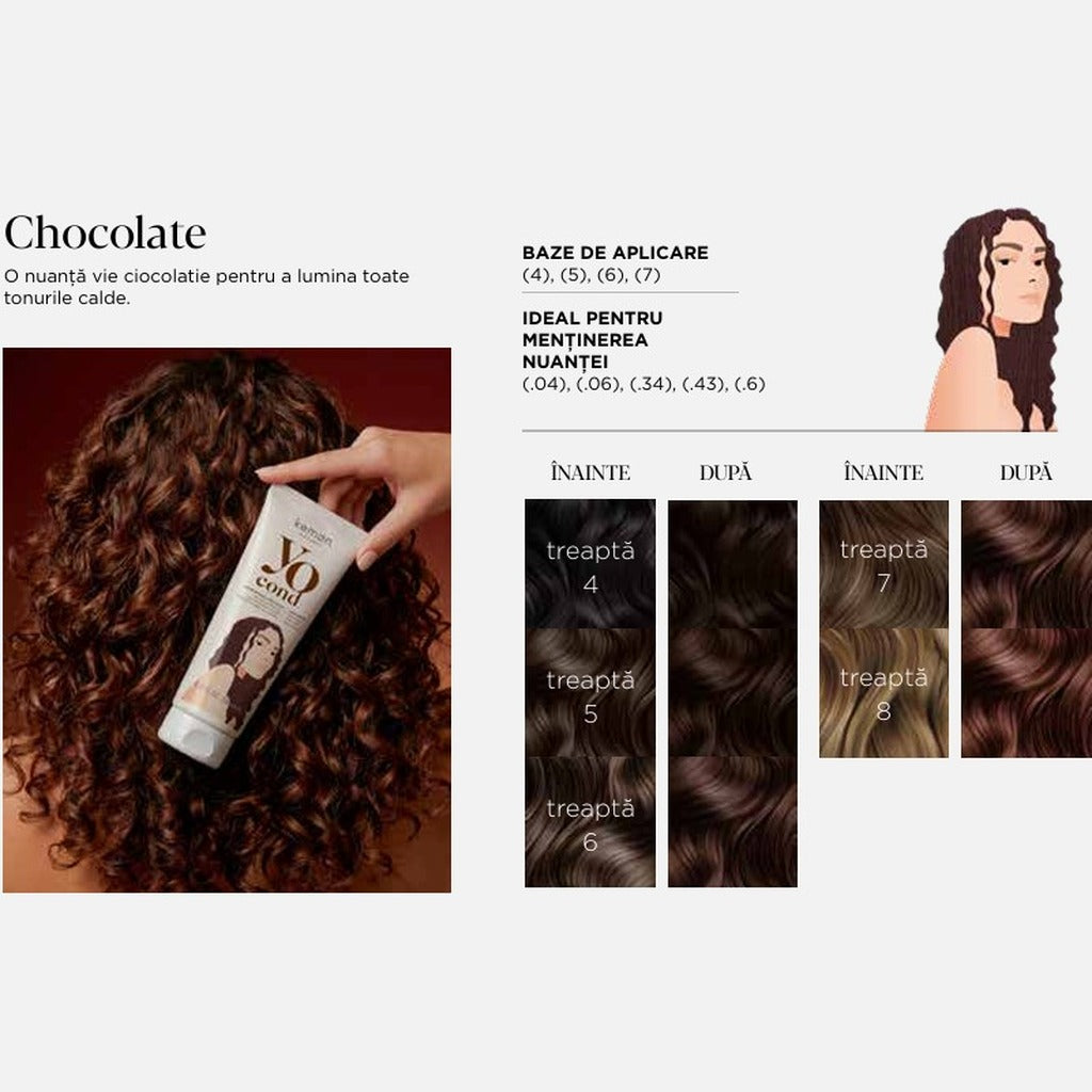 Kemon Yo Cond Chocolate 200ml - Balsam Nuantator Pentru Par Saten si Castaniu Inchis