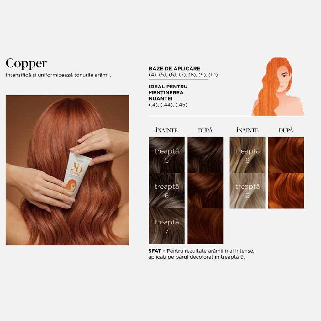 Kemon Yo Cond Copper 200ml - Balsam Nuantator Pentru Par Saten si Roscat 