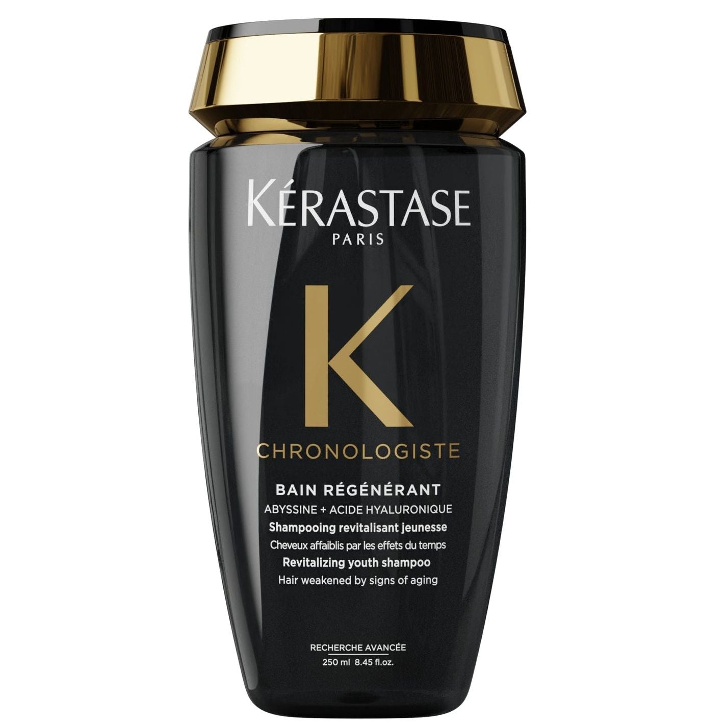  Kerastase Chronologiste Bain Regenerant, șamponul regenerant creat pentru toate tipurile de păr, care redă vitalitatea, suplețea și aspectul tineresc al firului de păr încă de la prima utilizare.