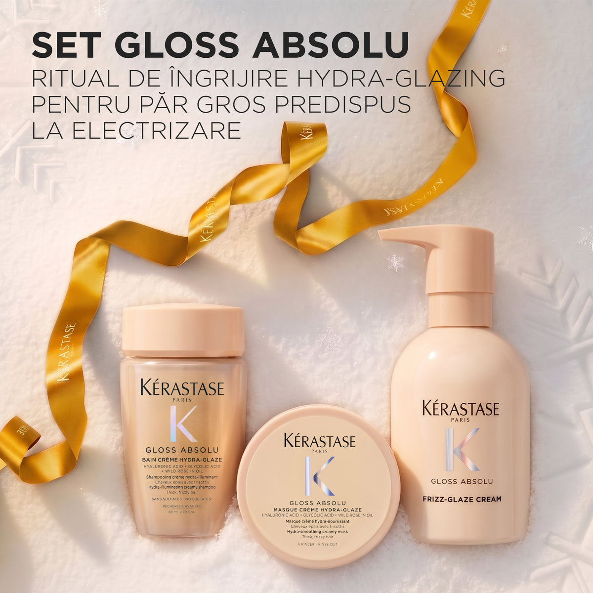 Kerastase Gloss Absolu Cream Trio Holiday - Sampon + Masca + Crema Leave-in
