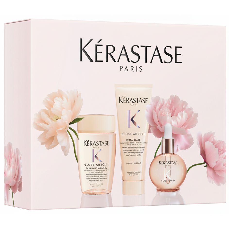 Kerastase Gloss Absolu Set - Bain Hydra-Glaze 80ml + Fondant Insta Glaze 75ml + Glaze Drops 45ml - Beauty Lounge